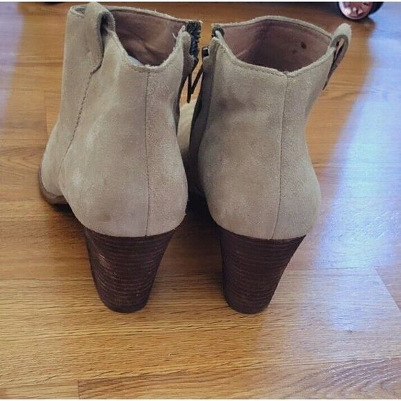 Madewell Billie Leather Suede Taupe Tan Ankle Boots Booties Women's Size 11 - Picture 3 of 10